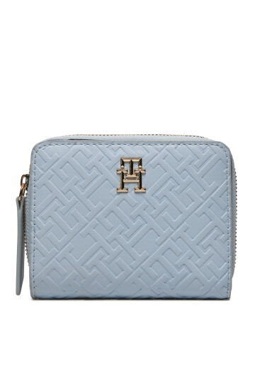 Tommy Hilfiger Малък дамски портфейл Th Refined Med Za Mono AW0AW15755 Светлосиньо - Mera.bg
