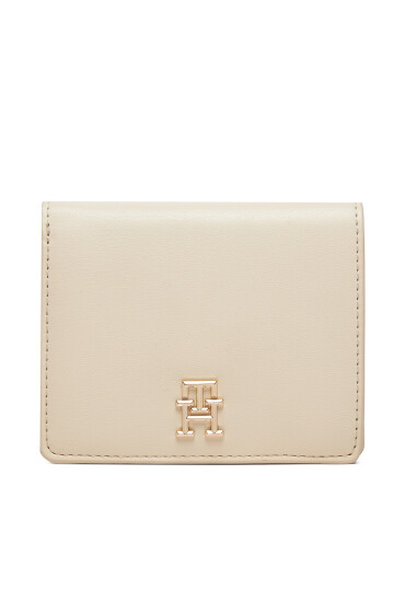 Tommy Hilfiger Малък дамски портфейл Th Spring Chic Med Bifold Wallet AW0AW16011 Екрю - Mera.bg