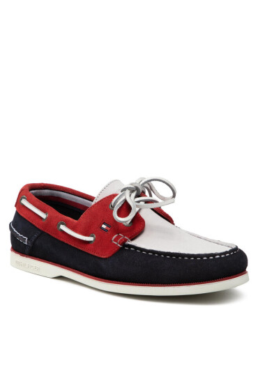 Tommy Hilfiger Мокасини Classic Suede Boat Shoe FM0FM02736 Rwb 0GY - Mera.bg