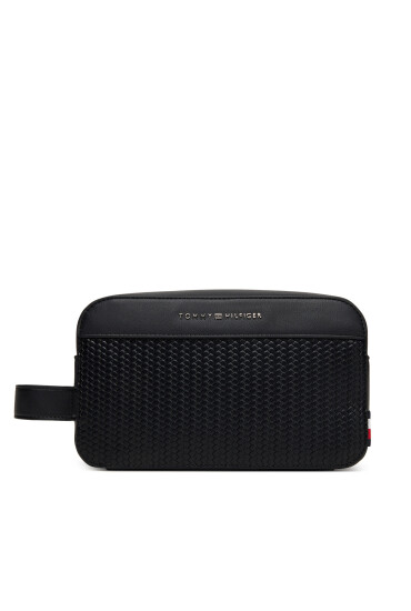 Tommy Hilfiger Несесер Th Woven Washbag AM0AM13838 Черен - Mera.bg
