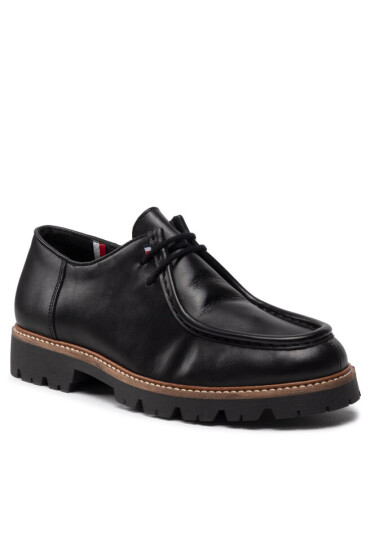 Tommy Hilfiger Обувки Fashion Lth Mocassin Lace Shoe FM0FM04148 Black BDS - Mera.bg