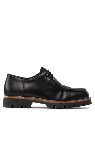 Tommy Hilfiger Обувки Fashion Lth Mocassin Lace Shoe FM0FM04148 Black BDS - Mera.bg
