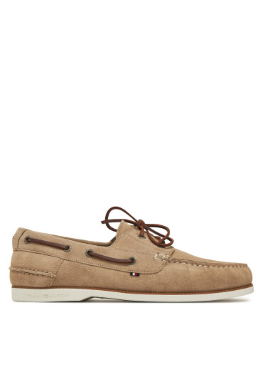 Tommy Hilfiger Обувки Th Boat Shoe Core Suede FM0FM05387 Бежов - Mera.bg