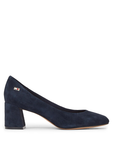 Tommy Hilfiger Обувки Th Suede Mid Heel Block Pump FW0FW07717 Тъмносин - Mera.bg