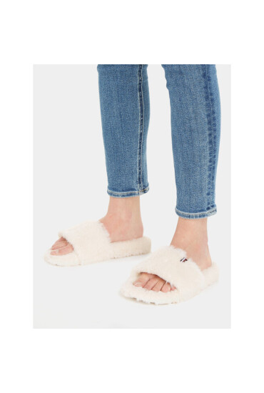 Tommy Hilfiger Пантофи Fur Home Slipper Slide FW0FW07663 Ancient White YBH - Mera.bg