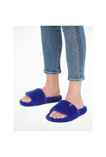 Tommy Hilfiger Пантофи Fur Home Slipper Slide FW0FW07663 Ultra Blue C66 - Mera.bg
