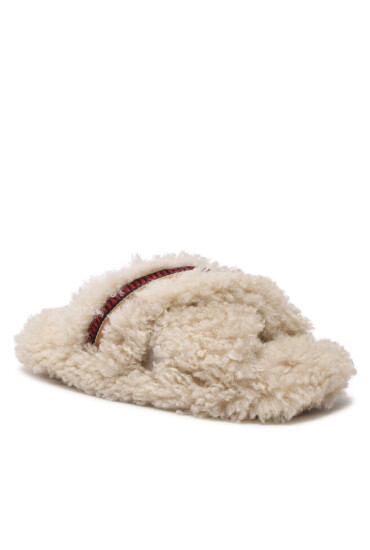 Tommy Hilfiger Пантофи Sherpa Fur Home Slippers Strap FW0FW06576 Бежов - Mera.bg