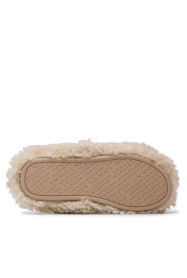 Tommy Hilfiger Пантофи Sherpa Fur Home Slippers Strap FW0FW06576 Бежов - Mera.bg