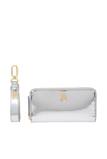 Tommy Hilfiger Подаръчен комплект Large Za W Wristlet AW0AW156580IO Metallic Silver 0IO - Mera.bg