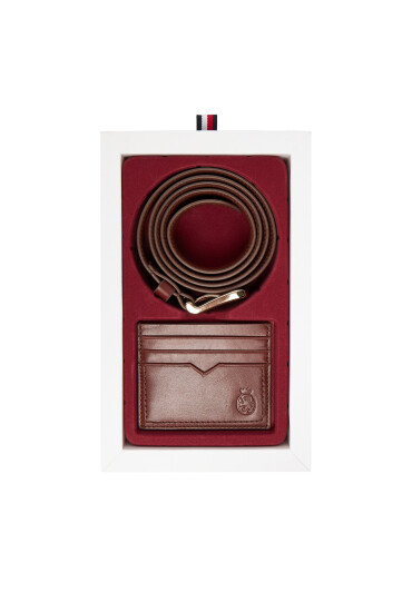 Tommy Hilfiger Подаръчен сет Th Crest Belt And Cc Holder AM0AM13934 Кафяв - Mera.bg