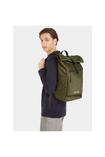 Tommy Hilfiger Раница Th Monotype Rolltop Backpack AM0AM11549 Зелен - Mera.bg