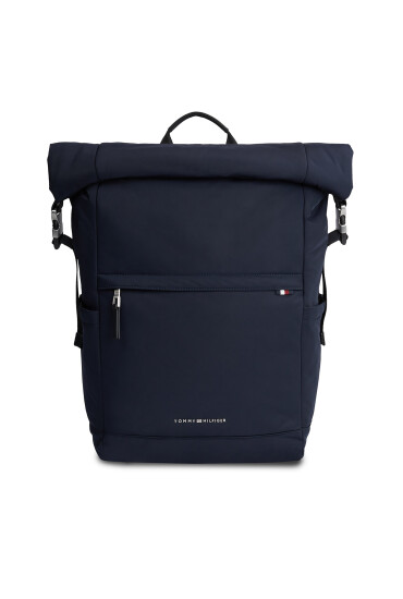 Tommy Hilfiger Раница Th Signature Rolltop Backpack AM0AM12221 Тъмносин - Mera.bg