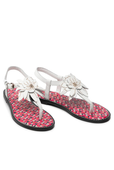 Tommy Hilfiger Сандали Th Geo Print Flat Sandal FW0FW06229 Ecru YBL - Mera.bg