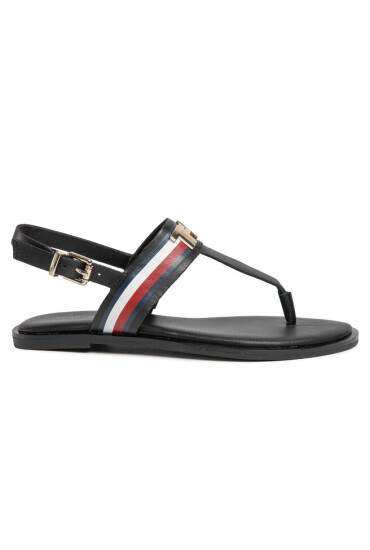 Tommy Hilfiger Сандали Corporate Letaher Fat Sandal FW0FW04840 Black BDS - Mera.bg