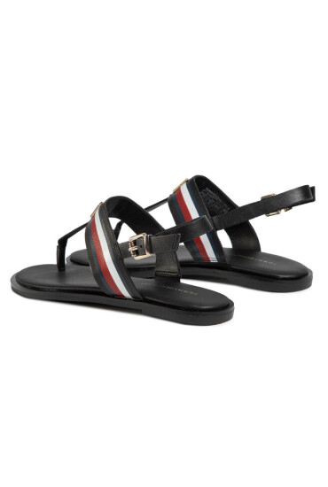 Tommy Hilfiger Сандали Corporate Letaher Fat Sandal FW0FW04840 Black BDS - Mera.bg