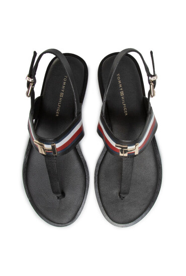 Tommy Hilfiger Сандали Corporate Letaher Fat Sandal FW0FW04840 Black BDS - Mera.bg