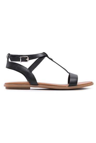 Tommy Hilfiger Сандали Feminine Leather Flat Sandal FW0FW05628 Black BDS - Mera.bg