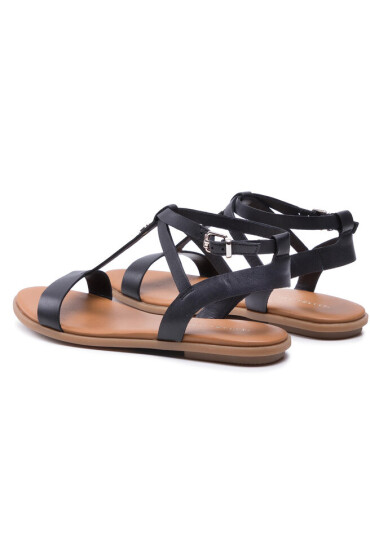Tommy Hilfiger Сандали Feminine Leather Flat Sandal FW0FW05628 Black BDS - Mera.bg