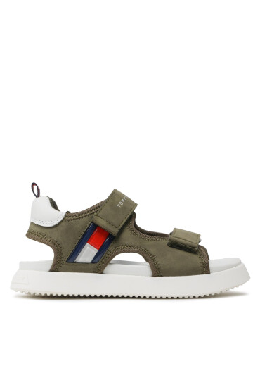 Tommy Hilfiger Сандали Flag Velcro Sandal T3B2-32906-1355 M Каки - Mera.bg