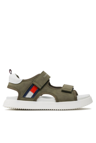 Tommy Hilfiger Сандали Flag Velcro Sandal T3B2-32906-1355 S Military/Green 414 - Mera.bg