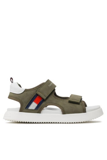 Tommy Hilfiger Сандали Flag Velcro Sandal T3B2-32906-1355 S Military/Green 414 - Mera.bg