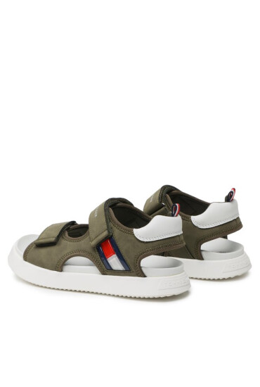 Tommy Hilfiger Сандали Flag Velcro Sandal T3B2-32906-1355 S Military/Green 414 - Mera.bg
