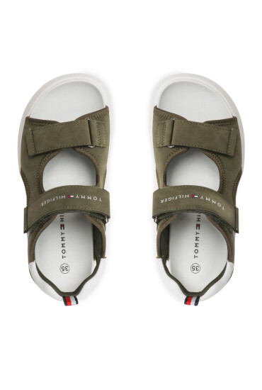 Tommy Hilfiger Сандали Flag Velcro Sandal T3B2-32906-1355 S Military/Green 414 - Mera.bg