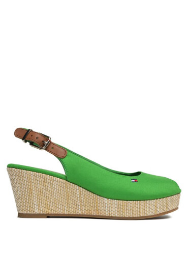 Tommy Hilfiger Сандали Iconic Elba Sling Back Wedge FW0FW04788 Galvanic Green LXM - Mera.bg