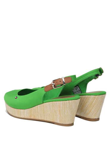 Tommy Hilfiger Сандали Iconic Elba Sling Back Wedge FW0FW04788 Galvanic Green LXM - Mera.bg