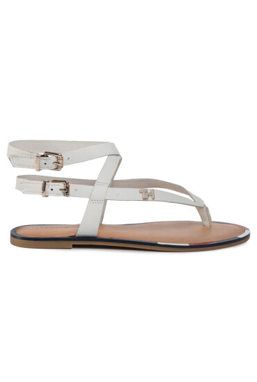 Tommy Hilfiger Сандали Iconic Flat Strappy Sandal FW0FW04873 Ivory YBI - Mera.bg