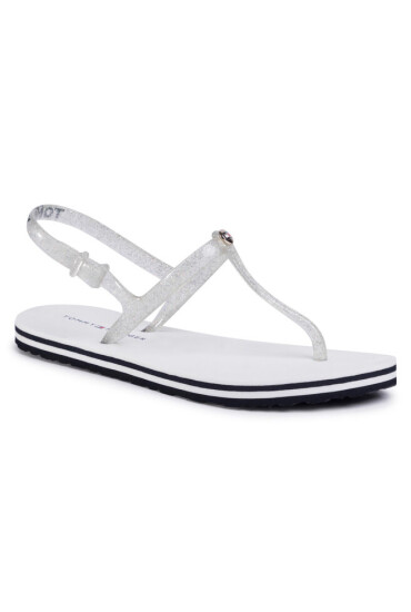 Tommy Hilfiger Сандали Irredescent Flat Beach Sandal FW0FW04796 White YBS - Mera.bg