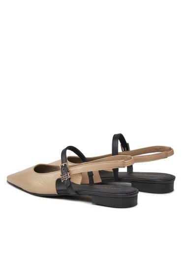 Tommy Hilfiger Сандали Leather Sling Back Ballerina FW0FW07772 White Clay AES - Mera.bg