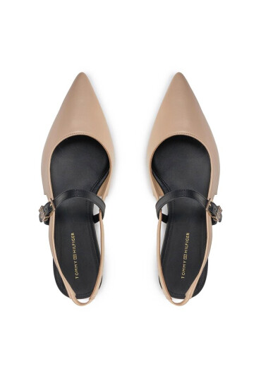 Tommy Hilfiger Сандали Leather Sling Back Ballerina FW0FW07772 White Clay AES - Mera.bg