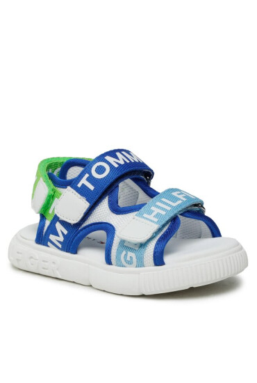 Tommy Hilfiger Сандали Logo Velcro T1X2-32899-1590 S Син - Mera.bg