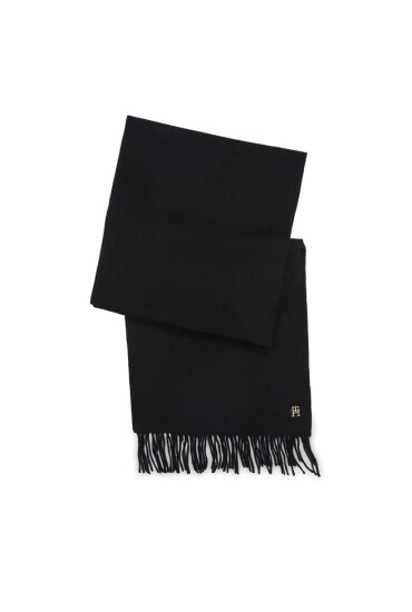 Tommy Hilfiger Зимен шал Cashmere Chic Woven Scarf AW0AW15344 Черен - Mera.bg