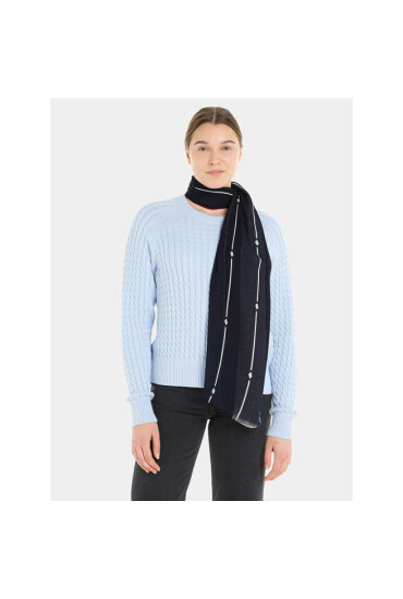 Tommy Hilfiger Шал Essential Flag Modal Scarf AW0AW15352 Space Blue DW6 - Mera.bg