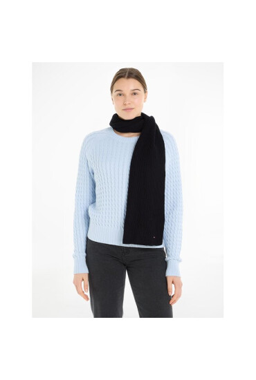 Tommy Hilfiger Зимен шал Essential Flag Scarf AW0AW15348 Black BDS - Mera.bg