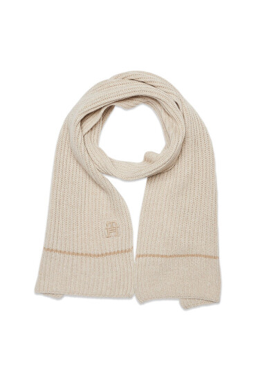 Tommy Hilfiger Шал Festive Luxe Knitted AW0AW14161 Oatmilk Heather GUP - Mera.bg