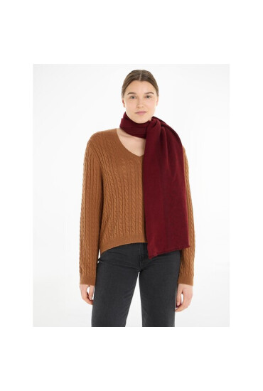 Tommy Hilfiger Зимен шал Monogram Brushed Scarf AW0AW15341 Червен - Mera.bg