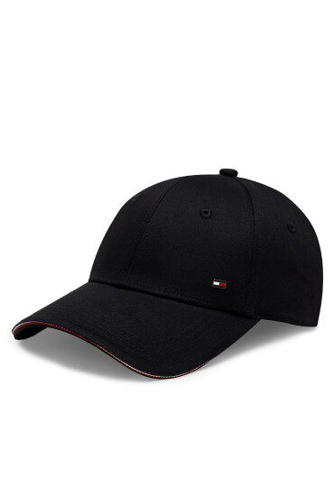 Tommy Hilfiger Шапка с козирка Th Corporate Cotton 6 Panel Cap AM0AM12035 Черен - Mera.bg