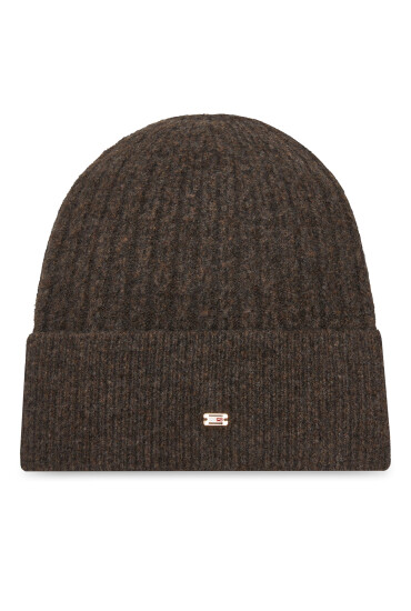 Tommy Hilfiger Шапка Th Cable Enamel Flag AW0AW17776 Кафяв - Mera.bg