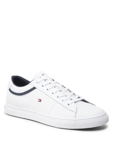 Tommy Hilfiger Сникърси Iconic Leather Vulc Punched FM0FM04166 White YBR - Mera.bg