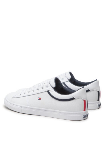 Tommy Hilfiger Сникърси Iconic Leather Vulc Punched FM0FM04166 White YBR - Mera.bg
