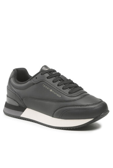 Tommy Hilfiger Сникърси Lux Leather Sneaker FW0FW06836 Черен - Mera.bg