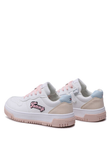 Tommy Hilfiger Сникърси Logo Low Cut Lace-Up Sneaker T3A9-32726-1592 M White/Beige/Sky Blue Y259 - Mera.bg