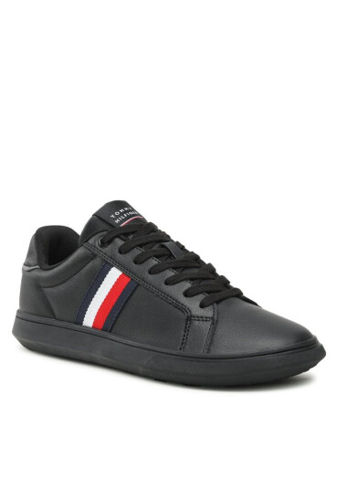 Tommy Hilfiger Сникърси Corporate Leather Cup Stripes FM0FM04732 Black BDS - Mera.bg