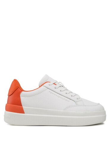 Tommy Hilfiger Сникърси Feminine Sneaker With Color Pop FW0FW06896 White/Earth Orange 0K9 - Mera.bg