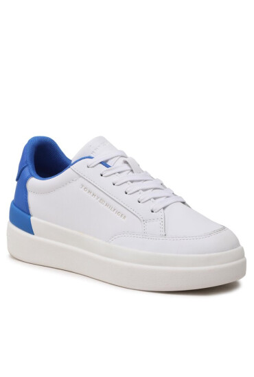 Tommy Hilfiger Сникърси Feminine Sneaker With Color Pop FW0FW06896 White/Electric Blue 0LA - Mera.bg