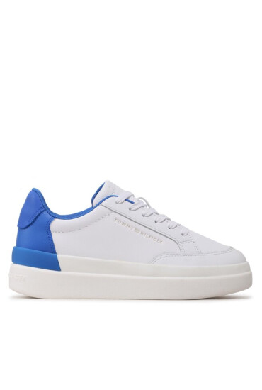 Tommy Hilfiger Сникърси Feminine Sneaker With Color Pop FW0FW06896 White/Electric Blue 0LA - Mera.bg