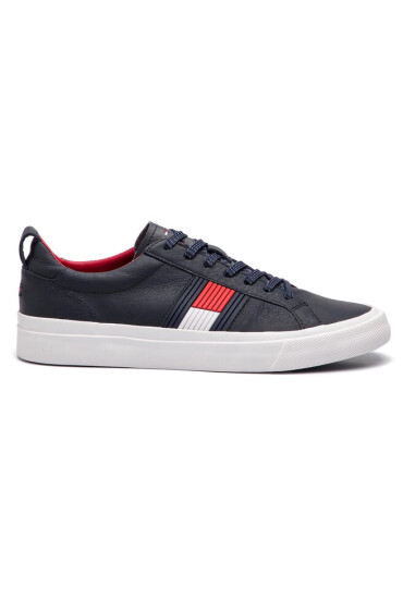 Tommy Hilfiger Сникърси Flag Detail Leather Sneaker FM0FM01712 Midnight 403 - Mera.bg